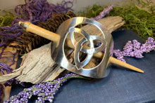 Load image into Gallery viewer, Trinity Knot Hair Slide, Celtic Jewelry, Irish Barrette, Wiccan Jewelry, Bun Holder, Mom Gift, Wife Gift, Shawl Pin, Norse Jewelry