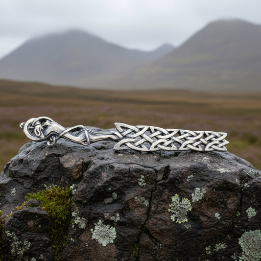Celtic Wolf Kilt Pin, Scottish Jewelry, Irish Kilt Pin, Tartan Pin, Cape Pin, Bagpiper Gift, Scotland Pin, Celtic Shawl Pin, Viking Jewelry