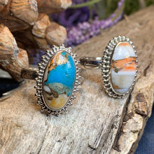 Load image into Gallery viewer, Spiny Oyster Turquoise Ring, Turquoise Jewelry, Boho Ring, Hippie Ring, Celtic Jewelry, Anniversary Gift, Wiccan Jewelry, Southwestern Ring