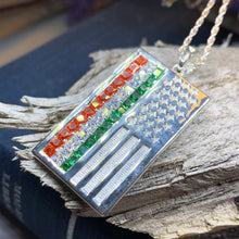 Load image into Gallery viewer, American Flag Pendant, Ireland Flag Necklace, American Flag Necklace, Irish Flag Jewelry, Flag Jewelry, Bagpiper Gift, Patriotic Gift