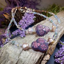 Load image into Gallery viewer, Skull Ankle Bracelet, Crystal Ankle Bracelet, Crystal Anklet, Summer Jewelry, Beach Jewelry, Swarovski Crystal Bracelet, Boho Anklet