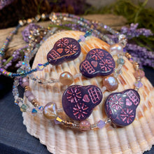 Load image into Gallery viewer, Skull Ankle Bracelet, Crystal Ankle Bracelet, Crystal Anklet, Summer Jewelry, Beach Jewelry, Swarovski Crystal Bracelet, Boho Anklet