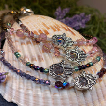 Load image into Gallery viewer, Hamsa Hand Ankle Bracelet, Crystal Ankle Bracelet, Crystal Anklet, Summer Jewelry, Beach Jewelry, Swarovski Crystal Bracelet, Boho Anklet