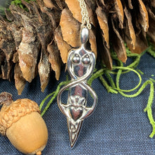 Load image into Gallery viewer, Danu Necklace, Trinity Knot Pendant, Celtic Jewelry, Goddess Pendant, Anniversary Gift, Wiccan Jewelry, Pagan Jewelry, Claddagh Jewelry