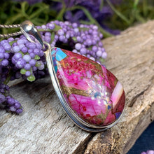 Load image into Gallery viewer, Pink Sunset Copper Turquoise Necklace, Celtic Jewelry, Purple Amethyst Jewelry, Purple Jewelry, Boho Necklace, Wife Gift, Mom Gift