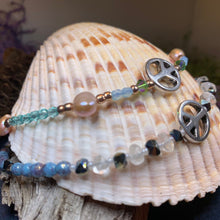 Load image into Gallery viewer, Peace Sign Ankle Bracelet, Crystal Ankle Bracelet, Crystal Anklet, Summer Jewelry, Beach Jewelry, Swarovski Crystal Bracelet, Boho Anklet