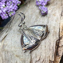 Load image into Gallery viewer, Celtic Sailboat Earrings, Nautical Jewelry, Ship Jewelry, Sailing Jewelry, Beach Jewelry, Ocean Jewelry, Anniversary Gift, Wife Gift