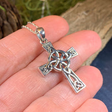 Load image into Gallery viewer, Celtic Cross Necklace, Irish Jewelry, Celtic Jewelry, Quaternary Knot Pendant, Scotland Jewelry, First Communion Gift, Confirmation Gift