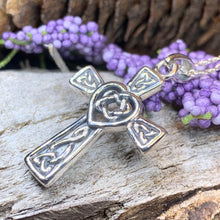Load image into Gallery viewer, Celtic Cross Necklace, Irish Jewelry, Celtic Jewelry, Celtic Heart Pendant, Scotland Jewelry, First Communion Gift, Girls Confirmation Gift
