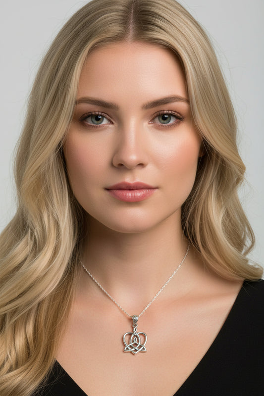 Mother's Knot Necklace, Celtic Knot Jewelry, Irish Jewelry, Mom Gift, Celtic Heart Pendant, Ireland Gift, Mother & Child Jewelry, Wife Gift