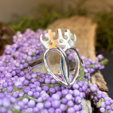 Load image into Gallery viewer, Luckenbooth Ring, Outlander Jewelry, Thistle Ring, Scotland Jewelry, Bridal Jewelry, Amethyst Ring, Heart Ring, Promise Ring, Wife Gift
