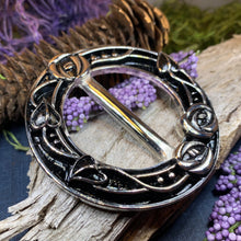 Load image into Gallery viewer, Celtic Roses Scarf Ring, Scotland Jewelry, Mackintosh Jewelry, Flower Jewelry, Celtic Jewelry, Mom Gift, Wife Gift, Celtic Scarf Slide