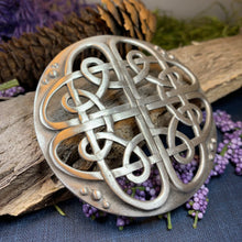 Load image into Gallery viewer, Celtic Knot Brooch, Celtic Pin, Tartan Pin, Wiccan Jewelry, Norse Jewelry, Pagan Jewelry, Ireland Pin, Scotland Jewelry, Viking Jewelry