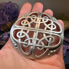 Load image into Gallery viewer, Celtic Knot Brooch, Celtic Pin, Tartan Pin, Wiccan Jewelry, Norse Jewelry, Pagan Jewelry, Ireland Pin, Scotland Jewelry, Viking Jewelry