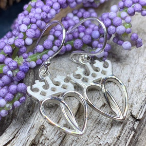 Luckenbooth Earrings, Scotland Jewelry, Celtic Jewelry, Silver Dangle Earrings, Anniversary Gift, Bridal Jewelry, Heart Jewelry, Bride Gift