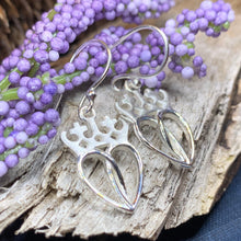 Load image into Gallery viewer, Luckenbooth Earrings, Scotland Jewelry, Celtic Jewelry, Silver Dangle Earrings, Anniversary Gift, Bridal Jewelry, Heart Jewelry, Bride Gift