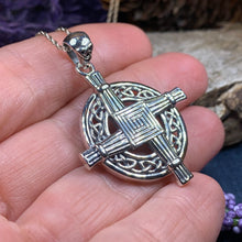 Load image into Gallery viewer, Saint Brigid's Cross, Celtic Cross Necklace, Irish Jewelry, Anniversary Gift, Religious Jewelry, Wiccan Jewelry, St. Bridget's Cross