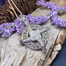 Load image into Gallery viewer, Saint Brigid's Cross, Celtic Cross Necklace, Irish Jewelry, Anniversary Gift, Religious Jewelry, Wiccan Jewelry, St. Bridget's Cross