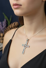 Load image into Gallery viewer, Celtic Cross Necklace, Irish Jewelry, Large Celtic Cross Pendant, First Communion Gift, Confirmation Cross Gift, Religious Jewelry, Dad Gift