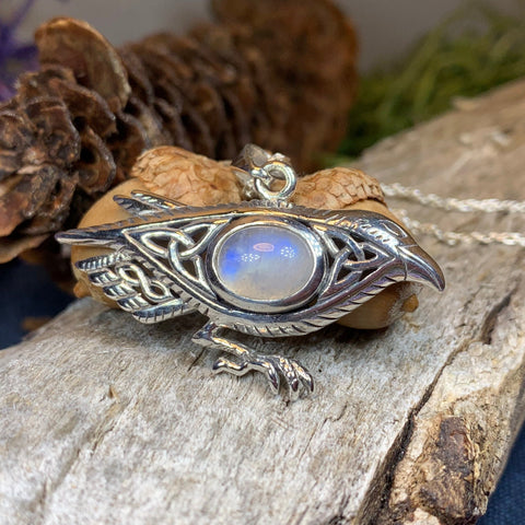 Load image into Gallery viewer, Raven Necklace, Wiccan Jewelry, Crow Pendant, Black Bird Pendant, Bird Jewelry, Pagan Jewelry, Nature Lover, Poe Jewelry, Gothic Necklace