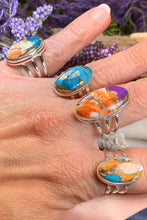 Load image into Gallery viewer, Celtic Mystic Ring, Turquoise Jewelry, Celtic Ring, Purple Jewelry, Celtic Jewelry, Anniversary Gift, Wiccan Jewelry, Spiny Oyster Turquoise