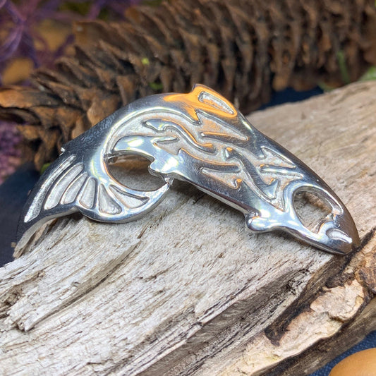 Salmon of Knowledge Brooch, Celtic Jewelry, Irish Jewelry, Teacher Gift, Mom Gift, Anniversary Gift, Fish Pin, Sea Jewelry, Nature Jewelry