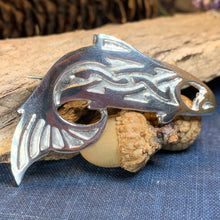 Load image into Gallery viewer, Salmon of Knowledge Brooch, Celtic Jewelry, Irish Jewelry, Teacher Gift, Mom Gift, Anniversary Gift, Fish Pin, Sea Jewelry, Nature Jewelry