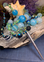 Load image into Gallery viewer, Seaside Moonglow Long Necklace, Hand Knotted Necklace, Handmade Mala Necklace, Boho Necklace, Yoga Jewelry, Art Deco Necklace, Mom Gift