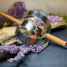 Load image into Gallery viewer, Claddagh Hair Slide, Celtic Barrette, Irish Jewelry, Claddagh Hair Clip, Celtic Bun Holder, Celtic Knot Clip, Shawl Pin, Irish Dance Gift