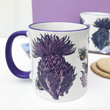 Load image into Gallery viewer, Thistle Mug, Scotland Gift, Scottish Mug, Ceramic Mug, Thistle Lover Gift, Outlander Gift, Coffee Mug Gift, Mom Gift, Dad Gift, Wife Gift