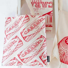 Load image into Gallery viewer, Tunnock's Tote Bag, Scotland Gift, Scottish Tote Bag, Scotland Food, Mom Gift, Sister Gift, Ladies Tote Bag, Reusable Shopping Bag