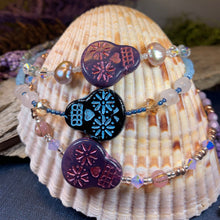 Load image into Gallery viewer, Skull Ankle Bracelet, Crystal Ankle Bracelet, Crystal Anklet, Summer Jewelry, Beach Jewelry, Swarovski Crystal Bracelet, Boho Anklet