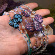 Load image into Gallery viewer, Skull Ankle Bracelet, Crystal Ankle Bracelet, Crystal Anklet, Summer Jewelry, Beach Jewelry, Swarovski Crystal Bracelet, Boho Anklet