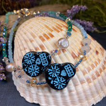 Load image into Gallery viewer, Skull Ankle Bracelet, Crystal Ankle Bracelet, Crystal Anklet, Summer Jewelry, Beach Jewelry, Swarovski Crystal Bracelet, Boho Anklet