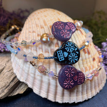 Load image into Gallery viewer, Skull Ankle Bracelet, Crystal Ankle Bracelet, Crystal Anklet, Summer Jewelry, Beach Jewelry, Swarovski Crystal Bracelet, Boho Anklet