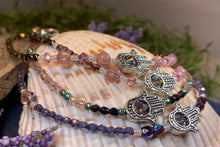 Load image into Gallery viewer, Hamsa Hand Ankle Bracelet, Crystal Ankle Bracelet, Crystal Anklet, Summer Jewelry, Beach Jewelry, Swarovski Crystal Bracelet, Boho Anklet