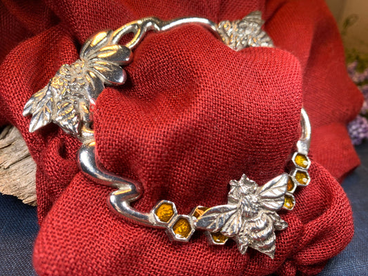 Bee Scarf Ring, Scotland Jewelry, Insect Jewelry, Nature Jewelry, Celtic Jewelry, Mom Gift, Wife Gift, Sister Gift, Friendship Gift