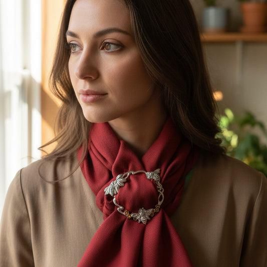 Bee & Honeycomb Scarf Ring — view 7