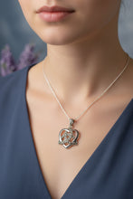 Load image into Gallery viewer, Love Knot Necklace, Celtic Jewelry, Irish Jewelry, Celtic Knot Necklace, Anniversary Gift, Scotland Jewelry, Heart Jewelry, Ireland Gift