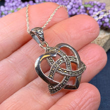 Load image into Gallery viewer, Love Knot Necklace, Celtic Jewelry, Irish Jewelry, Celtic Knot Necklace, Anniversary Gift, Scotland Jewelry, Heart Jewelry, Ireland Gift