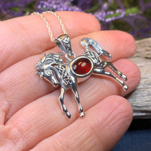 Load image into Gallery viewer, Horse Necklace, Celtic Jewelry, Equestrian Jewelry, Animal Jewelry, Nature Jewelry, Gift for Her, Ireland Jewelry, Celtic Knot Necklace