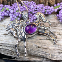 Load image into Gallery viewer, Horse Necklace, Celtic Jewelry, Equestrian Jewelry, Animal Jewelry, Nature Jewelry, Gift for Her, Ireland Jewelry, Celtic Knot Necklace