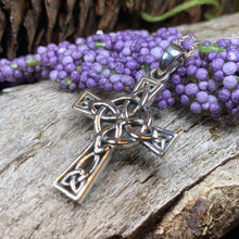 Load image into Gallery viewer, Celtic Cross Necklace, Irish Jewelry, Celtic Jewelry, Quaternary Knot Pendant, Scotland Jewelry, First Communion Gift, Confirmation Gift