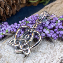 Load image into Gallery viewer, Mother's Knot Necklace, Celtic Knot Jewelry, Irish Jewelry, Mom Gift, Celtic Heart Pendant, Ireland Gift, Mother & Child Jewelry, Wife Gift