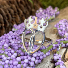 Load image into Gallery viewer, Luckenbooth Ring, Outlander Jewelry, Thistle Ring, Scotland Jewelry, Bridal Jewelry, Amethyst Ring, Heart Ring, Promise Ring, Wife Gift