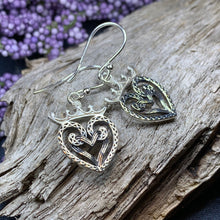Load image into Gallery viewer, Luckenbooth Earrings, Scotland Jewelry, Scottish Jewelry, Bridal Jewelry, Girlfriend Gift, Wife Gift, Celtic Knot Jewelry, Heart Jewelry