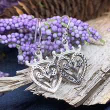 Load image into Gallery viewer, Luckenbooth Earrings, Scotland Jewelry, Scottish Jewelry, Bridal Jewelry, Girlfriend Gift, Wife Gift, Celtic Knot Jewelry, Heart Jewelry
