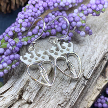 Load image into Gallery viewer, Luckenbooth Earrings, Scotland Jewelry, Celtic Jewelry, Silver Dangle Earrings, Anniversary Gift, Bridal Jewelry, Heart Jewelry, Bride Gift