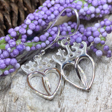 Load image into Gallery viewer, Luckenbooth Earrings, Scotland Jewelry, Celtic Jewelry, Silver Dangle Earrings, Anniversary Gift, Bridal Jewelry, Heart Jewelry, Bride Gift