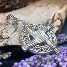 Load image into Gallery viewer, Saint Brigid&#39;s Cross, Celtic Cross Necklace, Irish Jewelry, Anniversary Gift, Religious Jewelry, Wiccan Jewelry, St. Bridget&#39;s Cross
